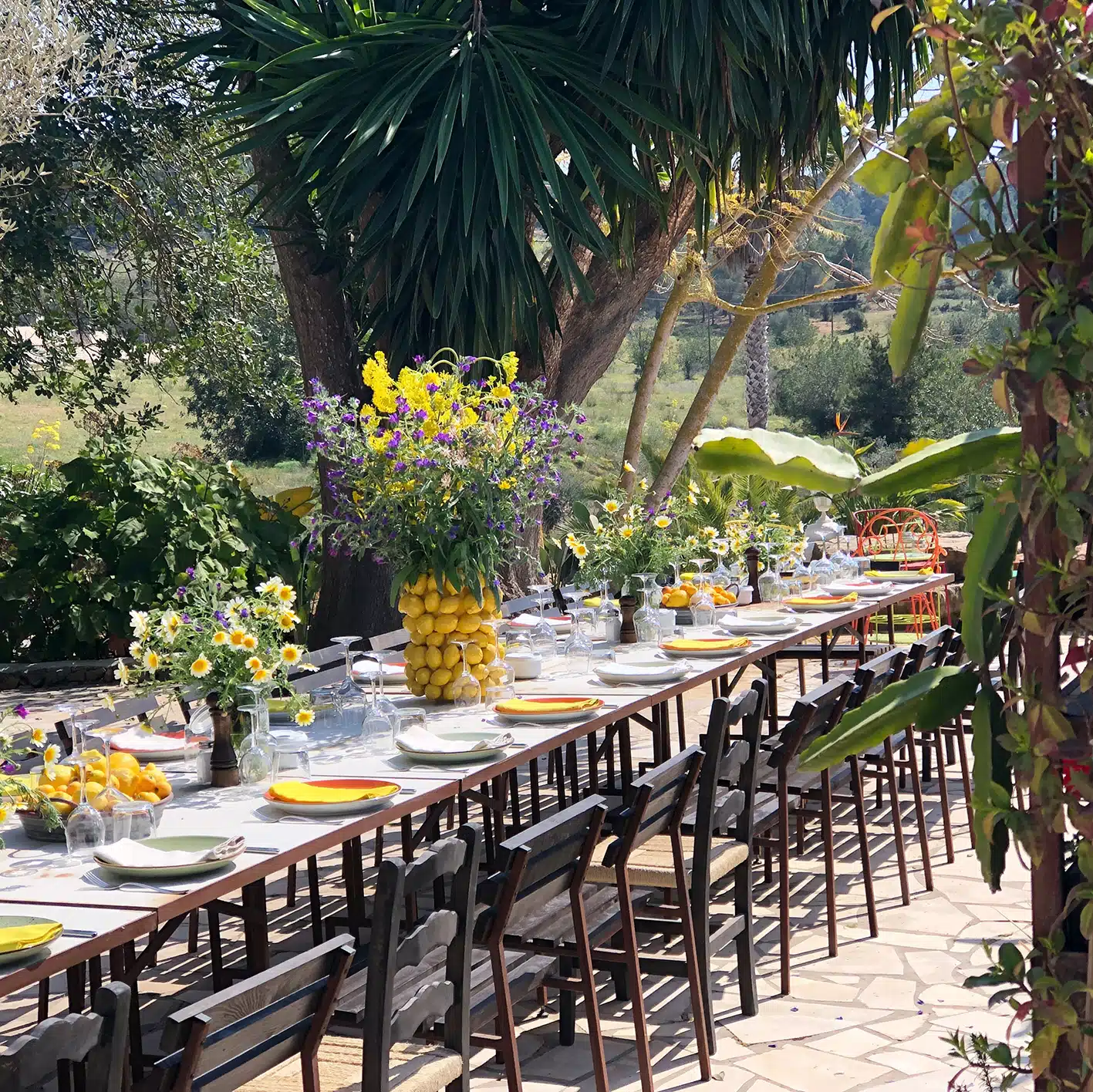 Table setting at Finca Legado Ibiza