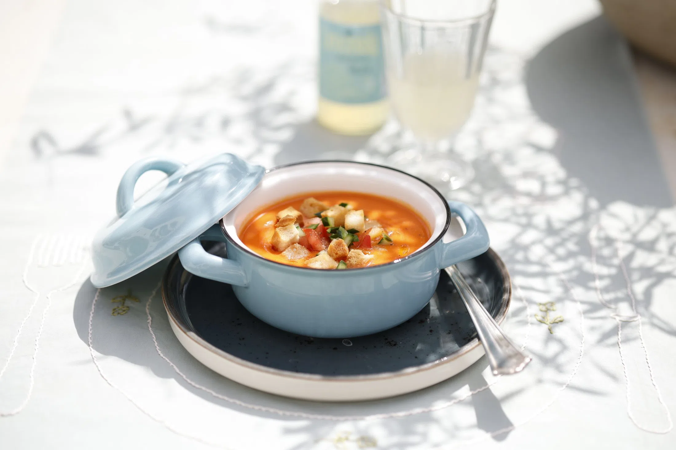 Gazpacho made from seasonal vegetables from the island