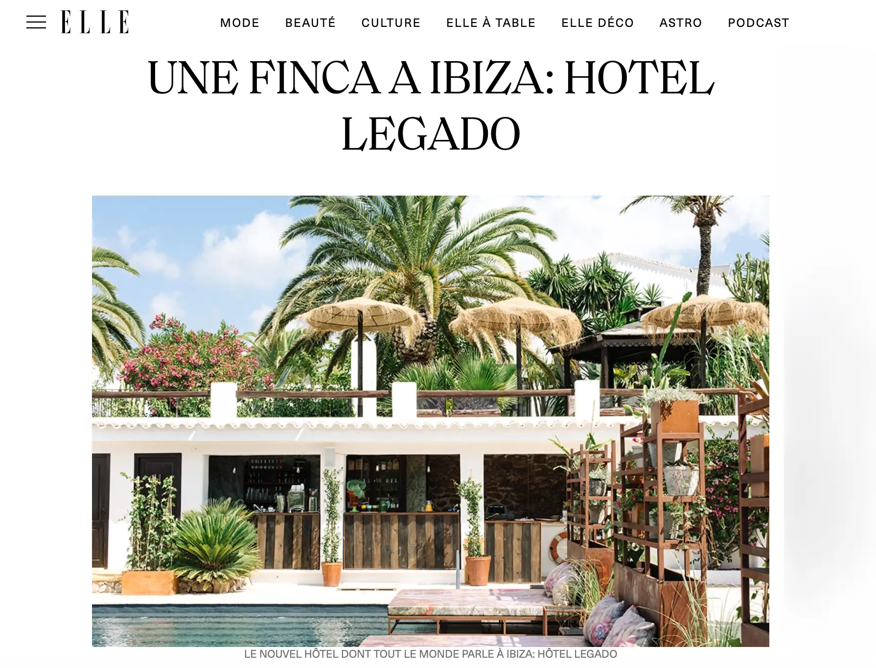 Finca Legado Ibiza in Elle Belgique