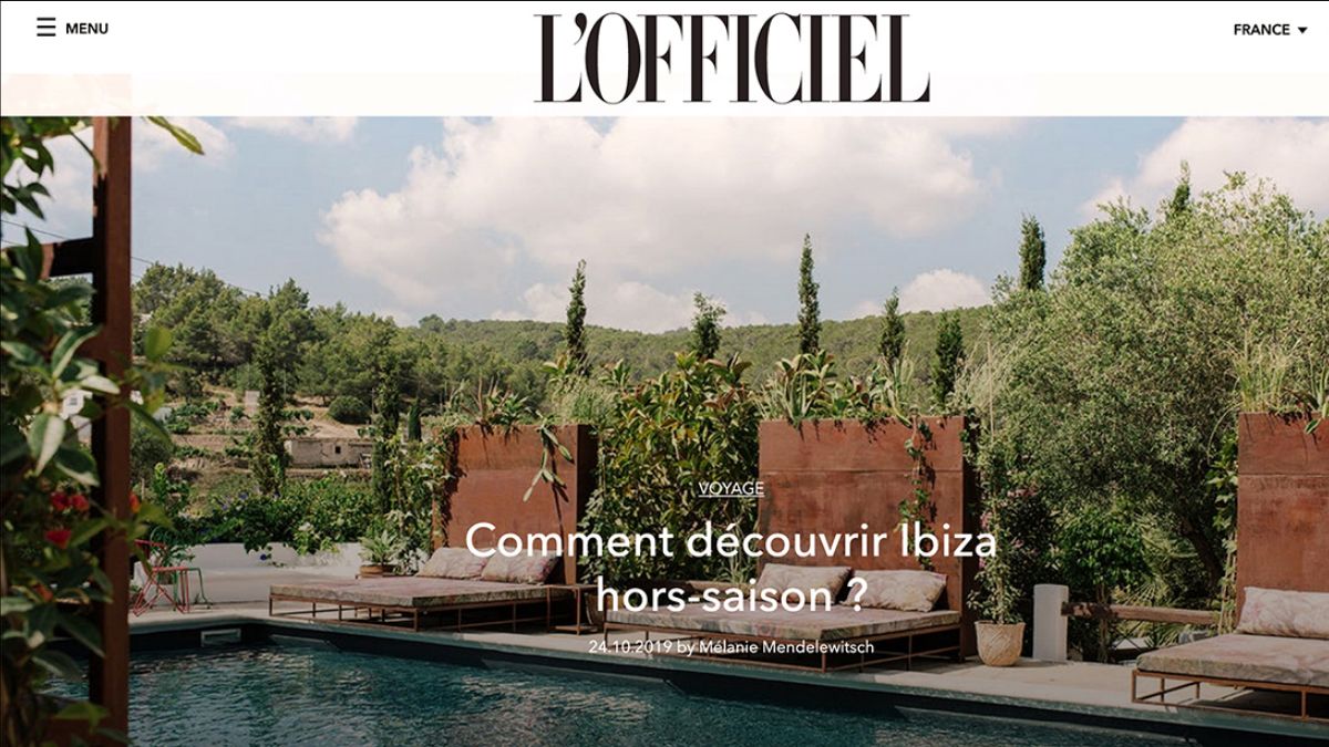 Editorial über Finca Legado Ibiza in L'Officiel