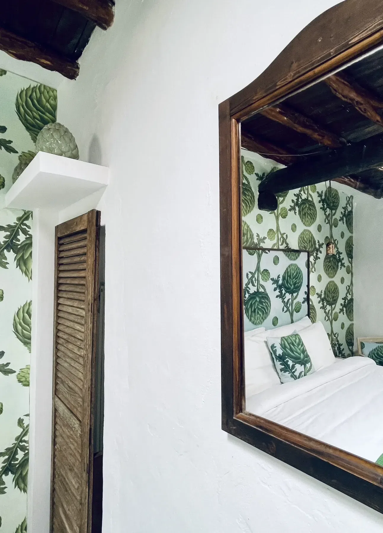 Bedroom with skylight and king size bed